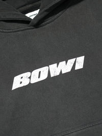 Black hoodie with 'BOWI' printed on it