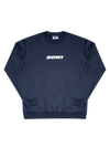 Navy blue sweatshirt with 'BOWI' logo on a white background