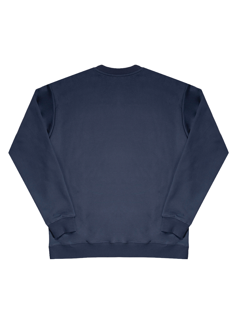 Navy blue sweatshirt on a white background