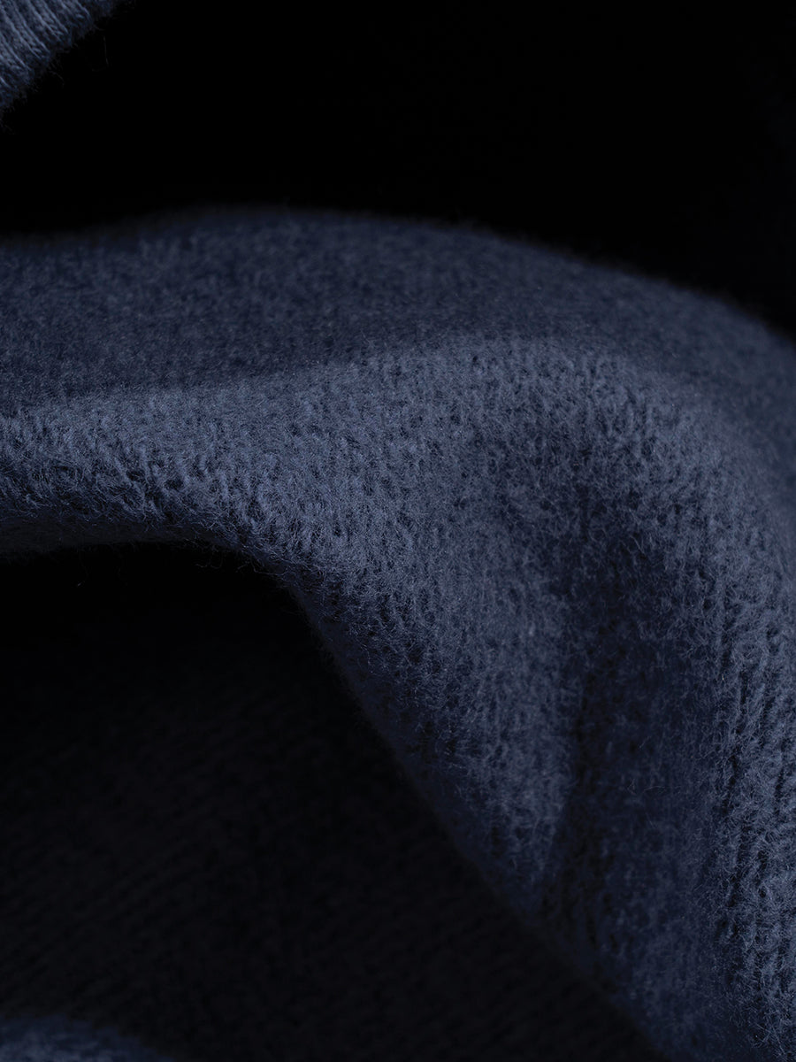 Close-up of dark blue fabric texture