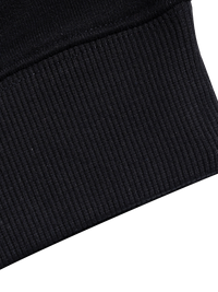 Close-up of a black ribbed fabric texture on a white background