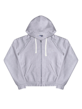 Bowi Heavyweight Zip Up Hoodie in Athletic Heather Gray - Front View
