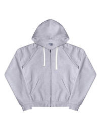 Bowi Heavyweight Zip Up Hoodie in Athletic Heather Gray - Front View
