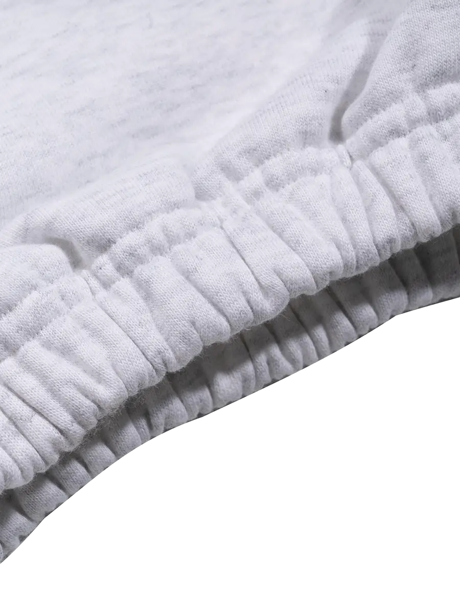 Close-up of a bowi gray sweatpant on a white background