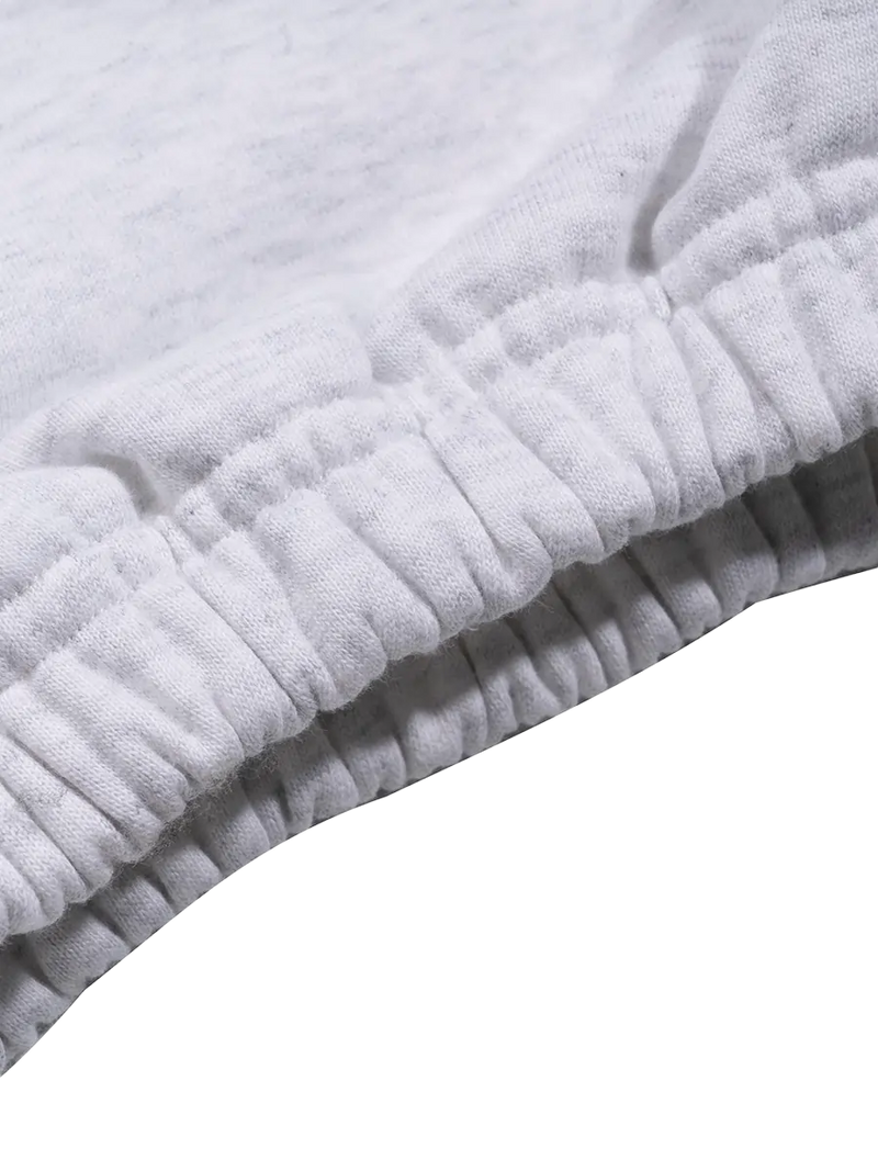 Close-up of a bowi gray sweatpant on a white background